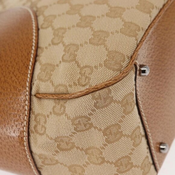 GUCCI GG Canvas Tote Bag Beige Silver 113011 Auth 148839V - Picture 4 of 16